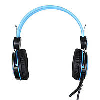 Проводные игровые наушники с микрофоном Jeqang JH-819 2 AUX mini-Jack 3.5 mm 2 m Blue BS, код: 8139517