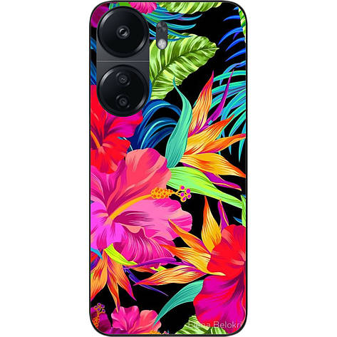 Силіконовий чохол Case для Xiaomi Redmi 13C 4G з картинкою Яскраві квіти, фото 1