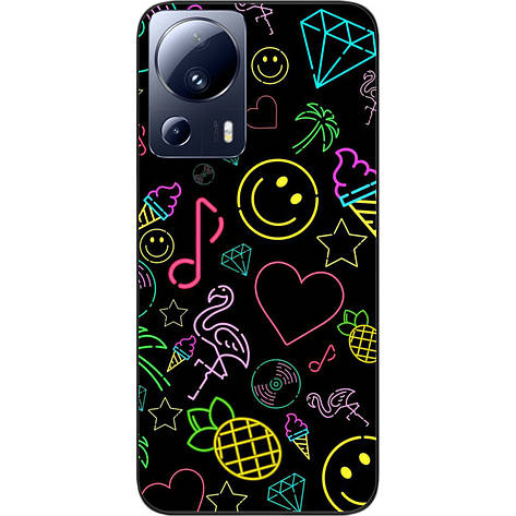 Силіконовий чохол Case для Xiaomi 13 Lite 5G з картинкою Яскраві символи, фото 1