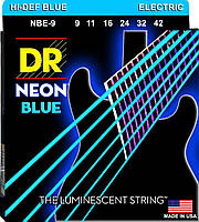 Струны для электрогитары DR NBE-9 Hi-Def Neon Blue K3 Coated Light Electric Guitar Strings 9 BS, код: 6556096