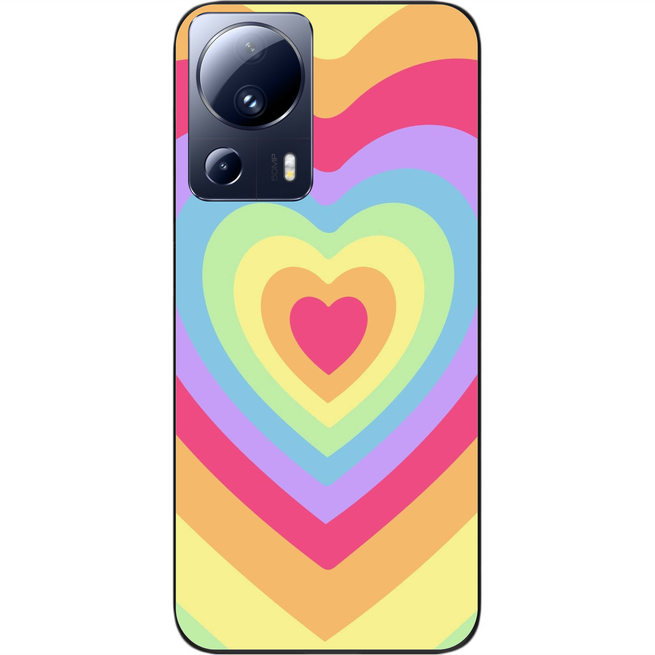 Силіконовий чохол Case для Xiaomi 13 Lite 5G з картинкою Різнобарвні серця