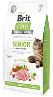 Сухой корм для пожилых кошек с избыточным весом Brit Care Cat GF Senior Weight Control с кури ZK, код: 7567886
