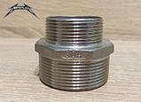 Ніпель перехідний нержавіючий Ду25 х Ду15 (1"х1/2") AISI 304, фото 2