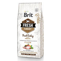 Корм Brit Fresh Turkey with Pea Adult Fit Slim сухий з індичкою для собак із надмірною вагою ZK, код: 8451532