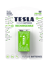 Аккумулятор Tesla 9V GREEN+ RECHARGEABLE 250mAh HR9V BLISTER FOIL 1 шт. MD, код: 8327888