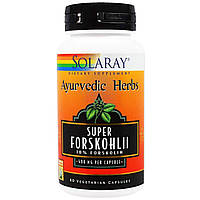 Форсколин Super Forskohlii Solaray Ayurvedic Herbs 400 мг 60 капсул MD, код: 7583075