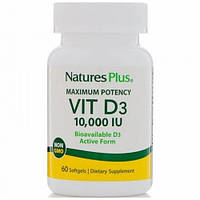 Вітамін D Nature's Plus Vitamin D3 10.000 IU 60 Caps MD, код: 7520601