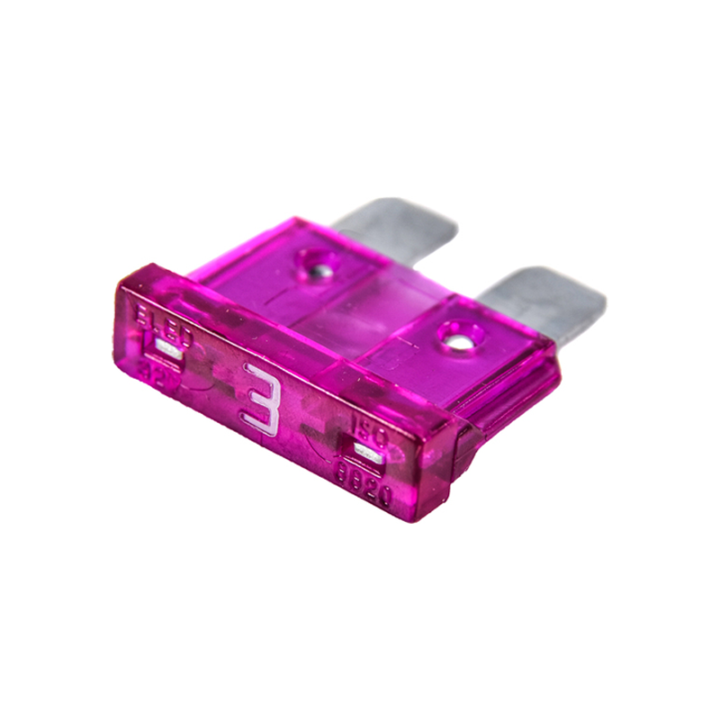 Запобіжник автомобільний плоский стандарт 3А, євро прозорий, фото 1