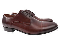 Туфлі чоловічі з натуральної шкіри на шнурівці на низькому ходу Коричневі Conhpol 282-20 21DT MD, код: 7362429