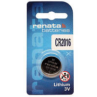 Батарейка RENATA CR2016 Lithium, 3V, 1х1 шт BS, код: 8328141