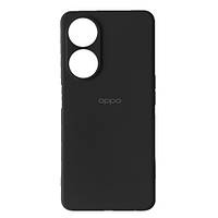 Чехол для Oppo A98 Silicone Case (чёрный цвет) с микрофиброй