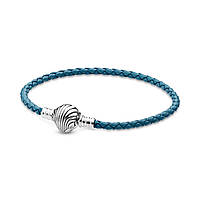 Кожаный браслет Pandora Moments с застежкой Морская раковина 590537EN69 HR, код: 7360565