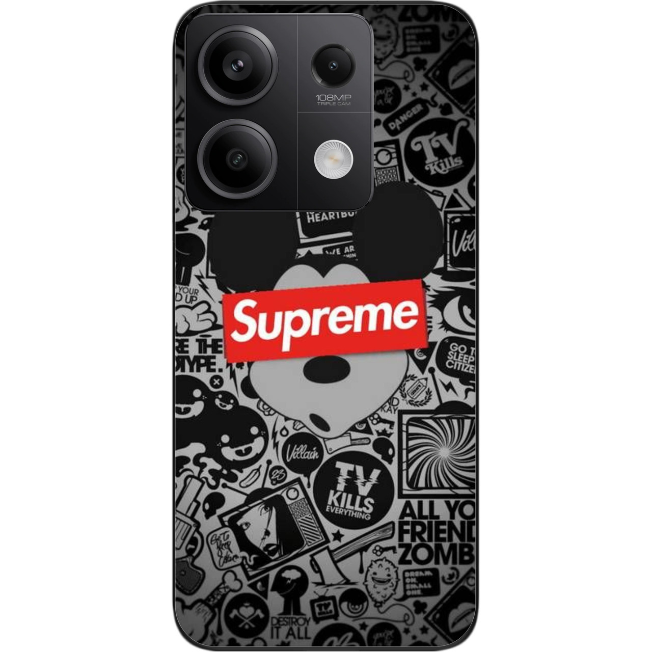 Силіконовий чохол Case для Xiaomi Redmi Note 13 5G з картинкою Мікі Supreme