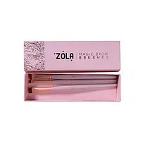 Профессиональный набор кистей для покраски бровей ZOLA MAGIC BROW BRUSHES Розовый
