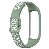Ремешок Silicone Band Double Color Samsung Galaxy Fit2 SM-R220 Light Green White BS, код: 8098211