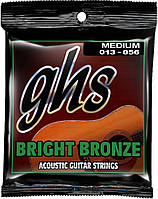 Струны для акустической гитары 6 шт GHS BB40M Bright Bronze Medium Acoustic Guitar Strings 13 KS, код: 2656706