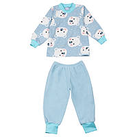Пижама детская теплая флисовая для девочки GABBI PGM-23-4 Голубой на рост 80 (13835) HR, код: 8454529