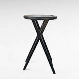 Розкладний Дерев'яний Табурет для Бару, Кухні, Кафе, Піцерії з Натурального Дерева Ясен чорний 63см, фото 4