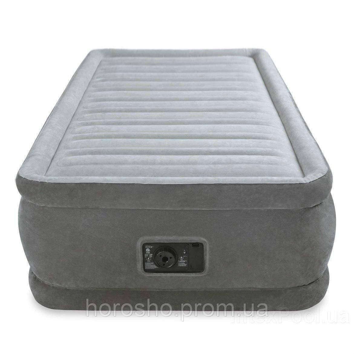 Ліжко надувне одномісне Intex Comfort-Plush Airbed 64412 з електронасосом 220 В HR, код: 7408332