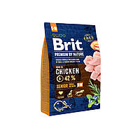 Сухой корм для пожилых собак мелких и средних пород Brit Premium Senior S+M со вкусом курицы HR, код: 7568056