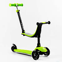 Самокат-велобег Best Scooter 3 в 1 колеса PU со светом сидение родительская ручка 50 кг Green HR, код: 7647117