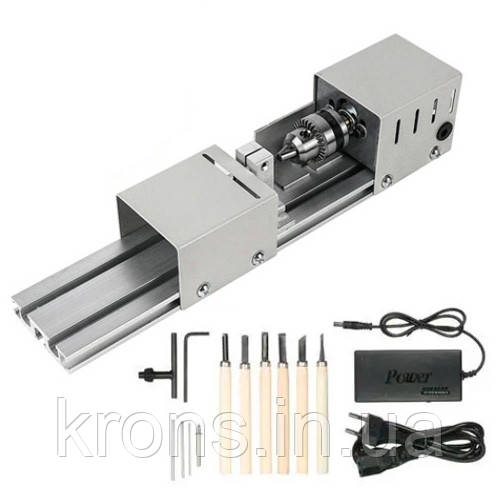 Верстат токарний міні по дереву 100Вт для моделізму, намистин, фото 1