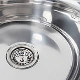 Кухонна мийка Platinum 490 Polish 0,8 мм, фото 5