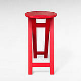 Розкладний Дерев'яний Табурет для Бару, Кухні та Кафе з Натурального Дерева Ясен Червоний 63см, фото 3