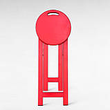 Розкладний Дерев'яний Табурет для Бару, Кухні та Кафе з Натурального Дерева Ясен Червоний 63см, фото 4