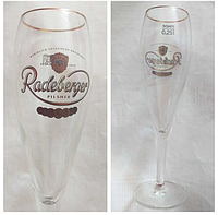 Radeberg Пивной немецкий стакан бокал на ножке с позолоченным ободом 0.25 л