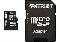 Карта памяти MicroSDHC 16GB UHS-I Class 10 Patriot LX + SD-adapter (PSF16GMCSDHC10) HR, код: 1901184