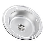Кухонна мийка Platinum 510 Decor 0,6 мм, фото 3