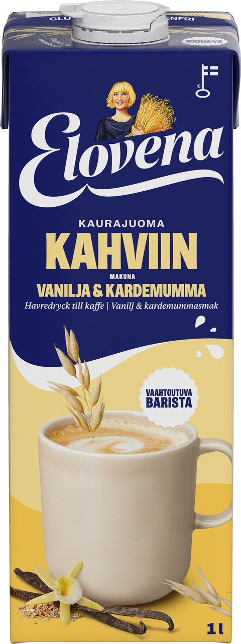 Вівсяне молоко до кави ELOVENA 3% Barista з ваніллю та кардамоном 1 л, (10 шт/ящ)