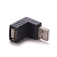 Перехідник обладнання Goobay USB2.0 A M F 90°вниз адаптер Nickel чорний (75.06.8920) BS, код: 7455231