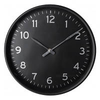 Настенные часы Optima Elegant пластиковый, черный/серебро (O52115) p