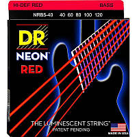 Струны для бас-гитары DR NRB5-40 Hi-Def Neon Red K3 Coated Light Bass Guitar 5 Strings 40 120 HR, код: 6556149