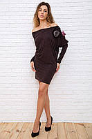 Шерстяное приталенное платье коричнево-розового цвета 167R147-1 Ager XS HR, код: 8231382