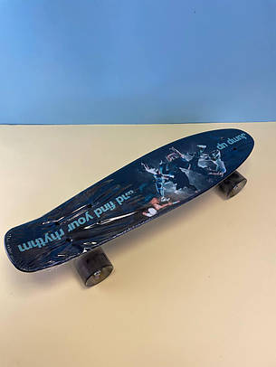 Скейт пенні борд Р 13780 Best Board (дошка=55см, колеса PU, світяться, d=6см), сині, фото 2