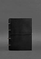 Кожаный блокнот А4 на кольцах (софт-бук) 9.0 в мягкой обложке черный Crazy Horse BlankNote HR, код: 8132591