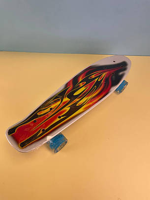 Скейт пенні борд F 9797 Best Board (дошка=55см, колеса PU, світяться, d=6см), вогняний, фото 1