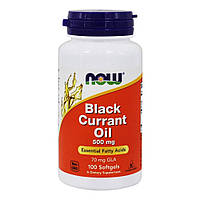 Масло черной смородины NOW Foods Black Currant Oil 500 mg 100 Softgels HR, код: 7576275