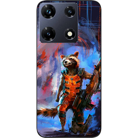 Силіконовий чохол Case для Infinix Note 30 Pro 4G (X678B) з картинкою Єнот Ракета, фото 1