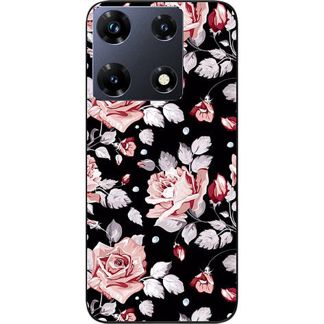 Силіконовий бампер Case для Infinix Note 30 Pro 4G (X678B) із зображенням Квіти, фото 1
