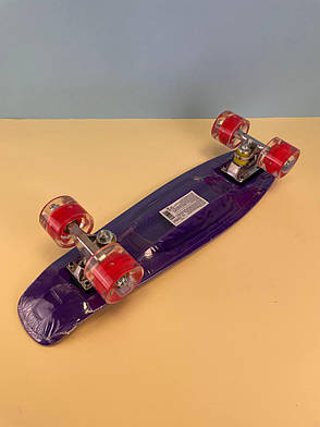 Скейт пенні борд F 9797 Best Board (дошка=55см, колеса PU, світяться, d=6см), червоний орнамент, фото 4