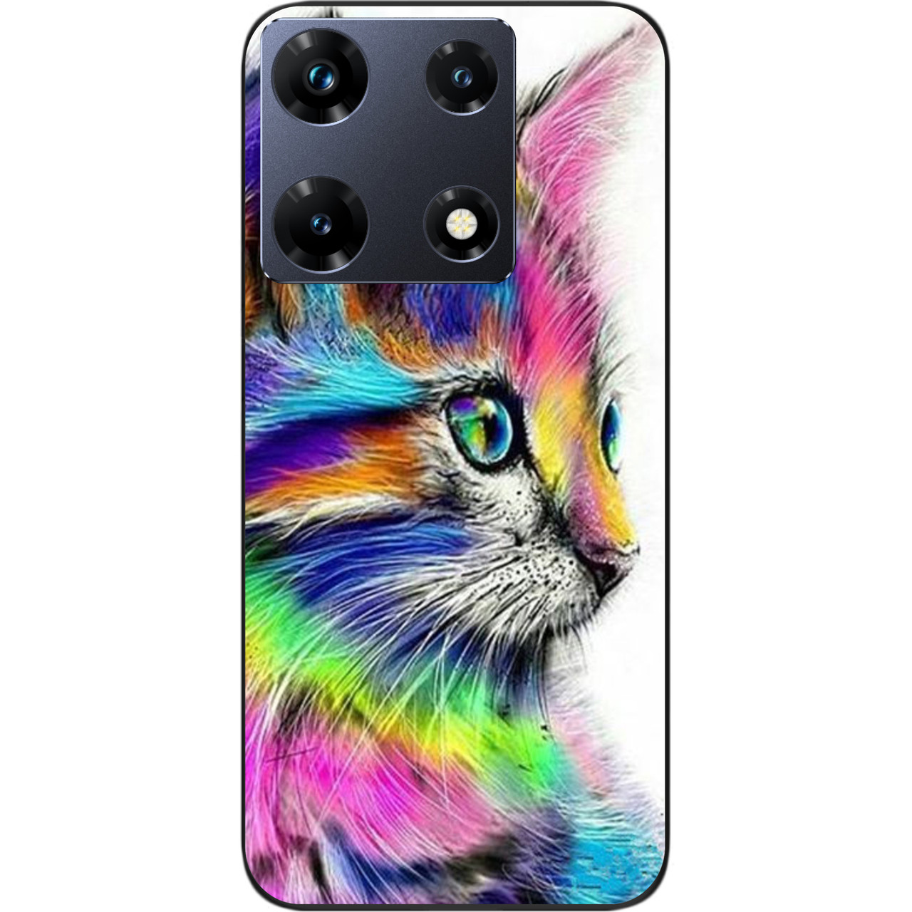 Силіконовий чохол Case для Infinix Note 30 Pro 4G (X678B) з картинкою Різнобарвний кіт