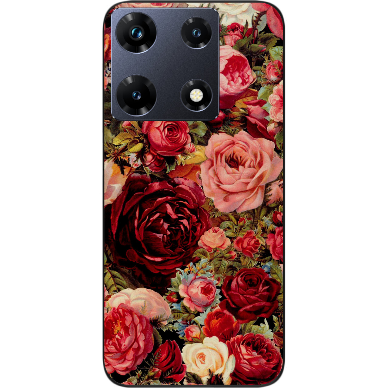 Чохол силіконовий Case для Infinix Note 30 Pro 4G (X678B) з картинкою Півонії та троянди