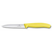 Кухонный нож Victorinox SwissClassic для нарезки 100 мм серрейтор Желтый (6.7736.L8) GL, код: 376779