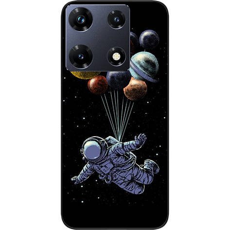 Силіконовий чохол Case для Infinix Note 30 Pro 4G (X678B) з картинкою Космонавт на кульках, фото 1