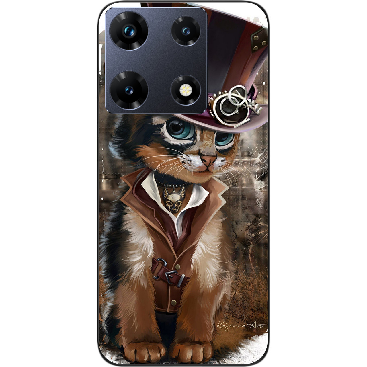 Силіконовий чохол Case для Infinix Note 30 Pro 4G (X678B) з картинкою Кіт у капелюсі