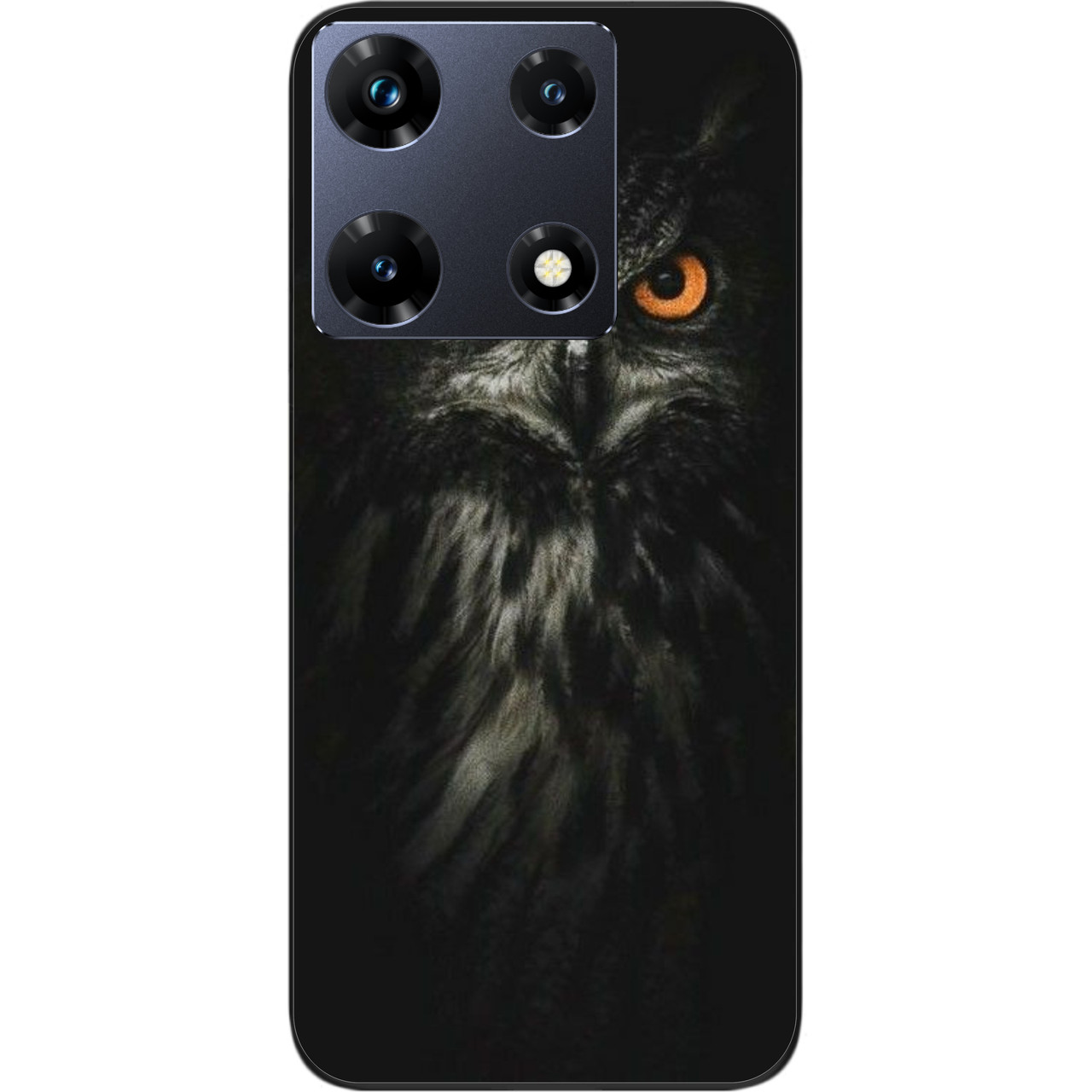 Силіконовий чохол Case для Infinix Note 30 Pro 4G (X678B) з картинкою Філін на чорному тлі
